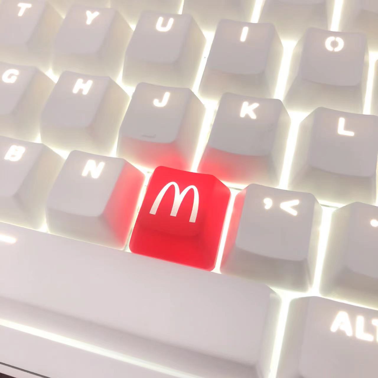 麦门麦当劳图案键帽透光机械键帽M键位专用机械键盘键帽一颗M图案