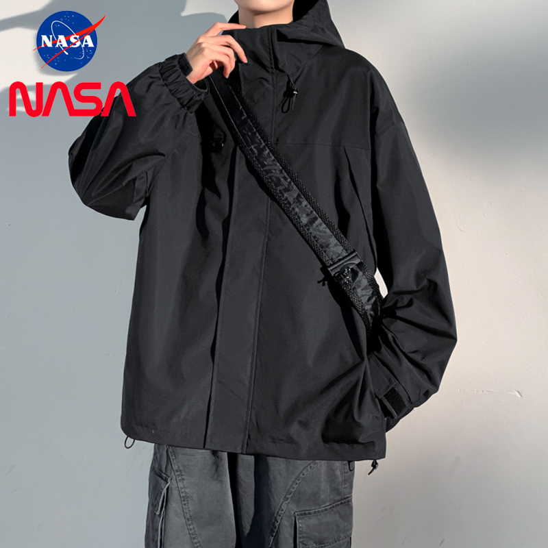 NASA日系冲锋衣外套男春季潮牌户外机能工装男装休闲夹克登山服潮