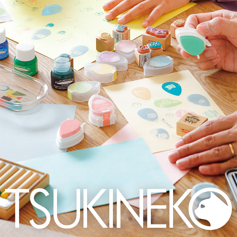 日本Tsukineko月猫印台GD彩色手帐橡皮章水滴纸用印泥VersaMagic