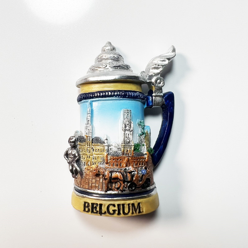 比利时首都布鲁塞尔地标建筑旅游纪念装饰创意 古典壶磁性冰箱贴