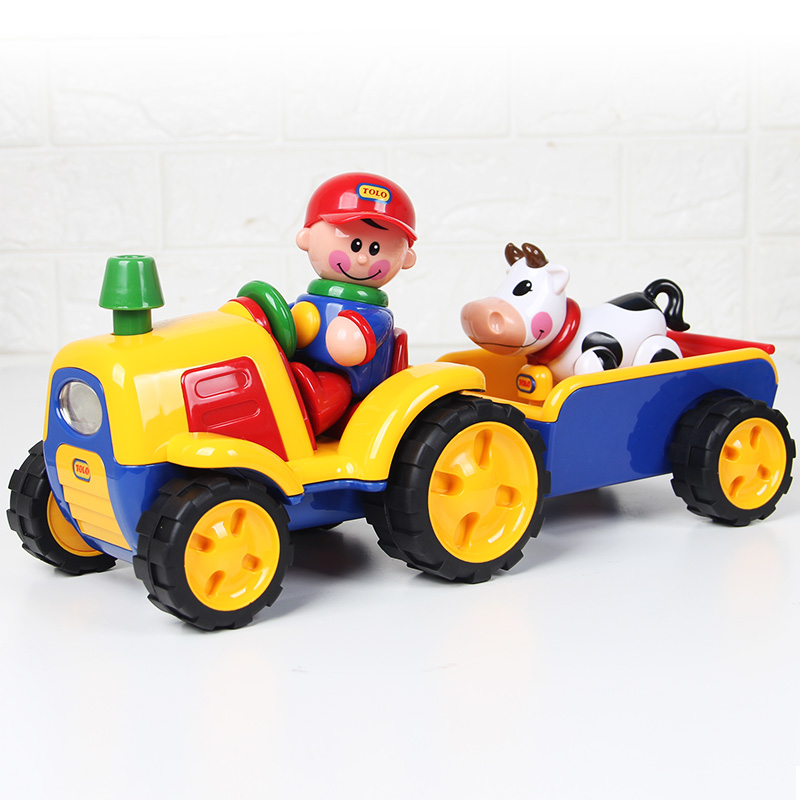 英国Tolo儿童农夫拖拉机玩具电动声光小汽车卡通男孩动物公仔1岁6