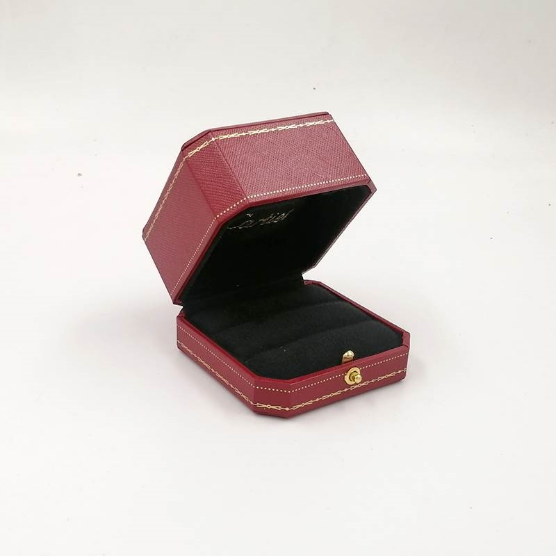 圆角首饰盒红色高档求婚钻戒盒对戒盒复古戒指盒子适用于卡地亚