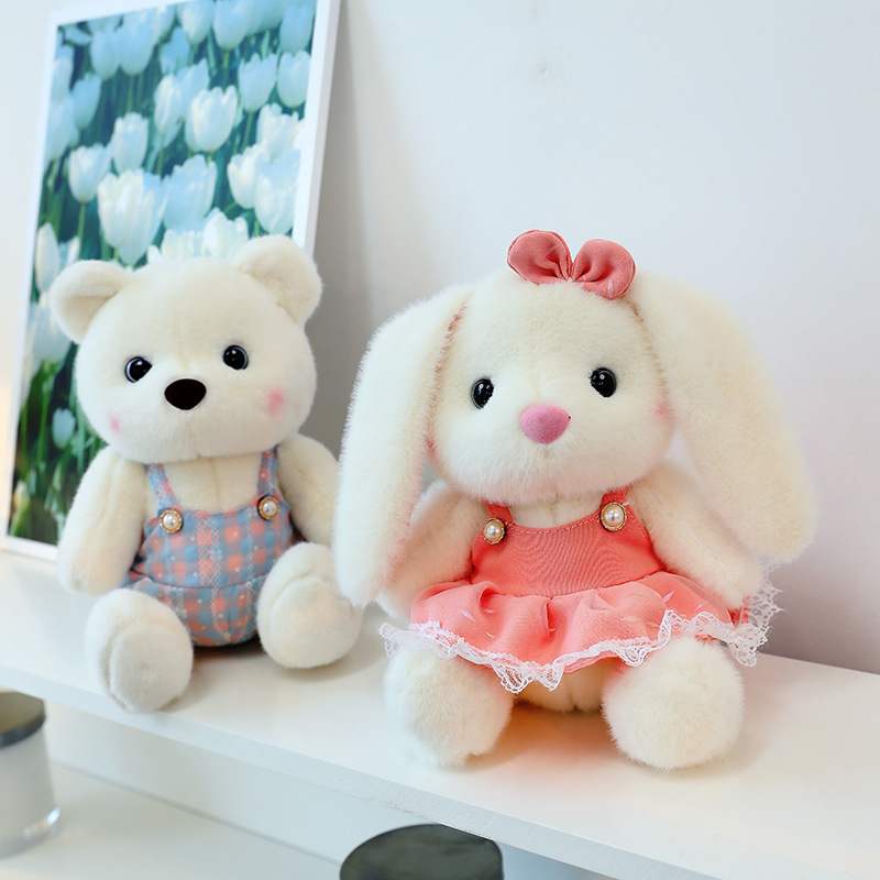 可爱小熊兔子公仔毛绒玩具女孩床上陪睡玩偶暖心陪伴女友生日礼物