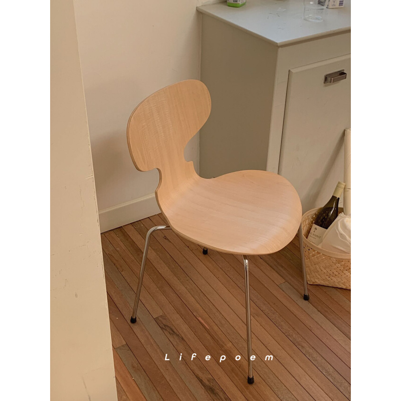 。Lifepoem中古蚂蚁椅vintage韩系设计师民宿家用简约小户型餐椅