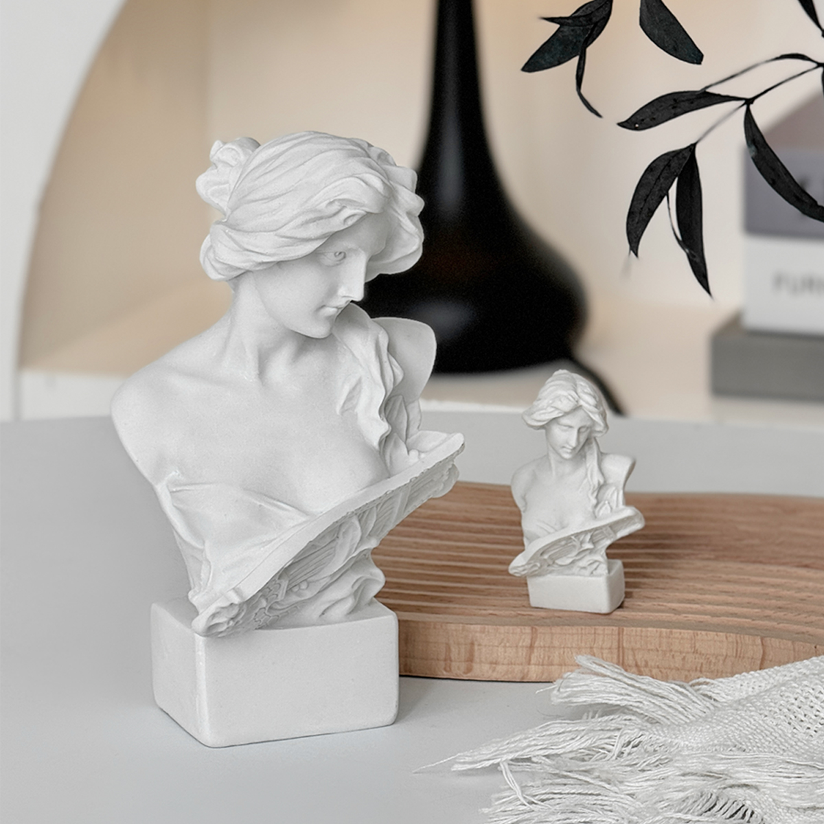 北欧复古人物头像石膏雕塑创意迷你大卫树脂摆件客厅桌面装饰道具
