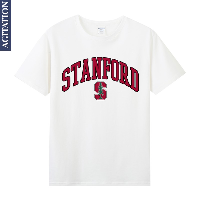 史丹佛美国 斯坦福大学校徽标志学生校服t恤男女全棉短袖潮牌超火