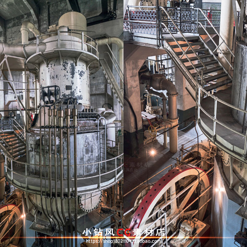 废弃工厂照片素材 工业厂房场景背景插画 影视游戏概念场景设计