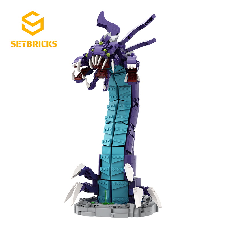 SETbricks英雄联盟游戏周边纳什男爵大龙小颗粒拼装积木益智玩具