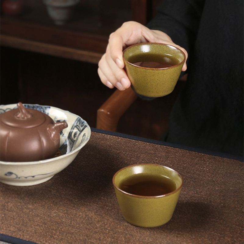 茶末釉主人杯茶杯大功夫茶具家用手工单杯单个中式日式礼盒装黑茶