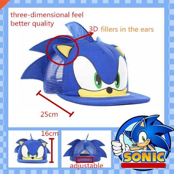New 3D 1pcs blue Cute Boy Sonic The Hedgehog Cartoon Youth A