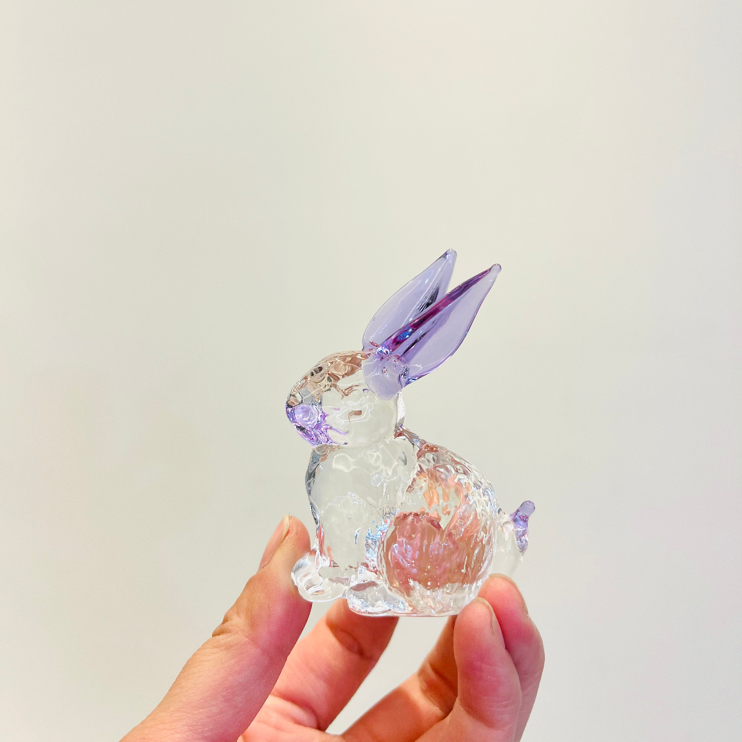 外贸出口水晶可爱小兔子摆件高度7.5cm宽5.5cm茶宠