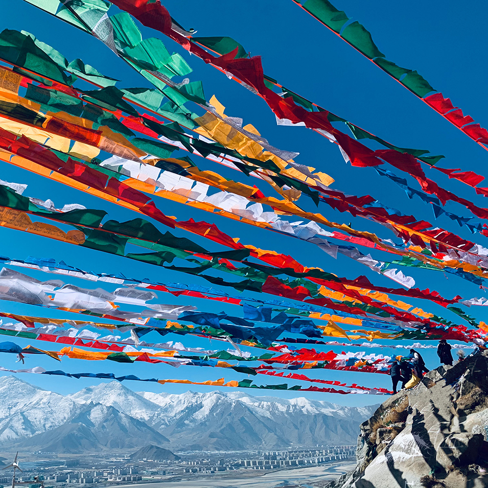 西藏拉萨五色经幡 五色布料手工棉风马旗经旗 隆达藏族经旗平安