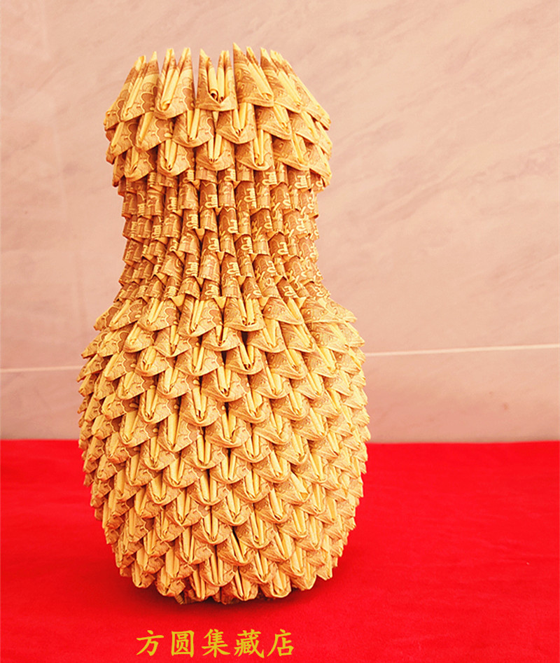 全程折叠diy手工艺品制作1分钱一分纸币创意礼品装饰摆件礼物花瓶