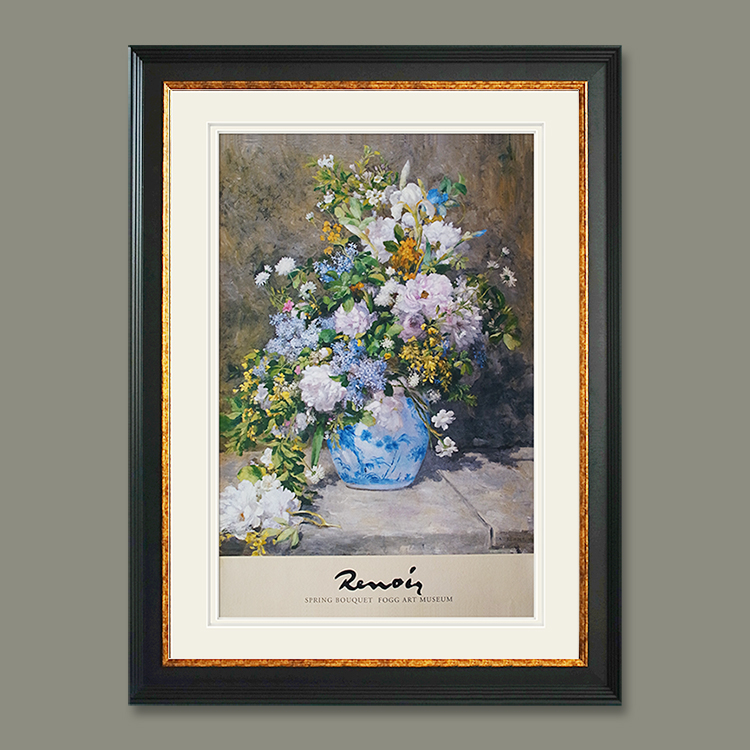 雷诺阿 Renoir经典款传统美欧式静物插花客厅玄关走廊过道装饰画
