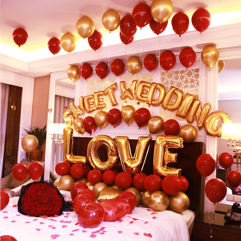 婚房布置套装红宝石气球