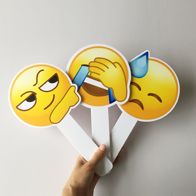 emoji表情包kt板拍照道具合影可爱流行趣味网络语大头表情手举牌
