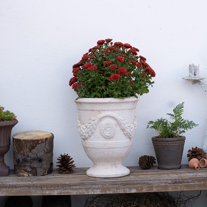 欧式风格粗陶花器 高脚杯陶器 做旧 复古 庭院 花园 花盆透气陶盆