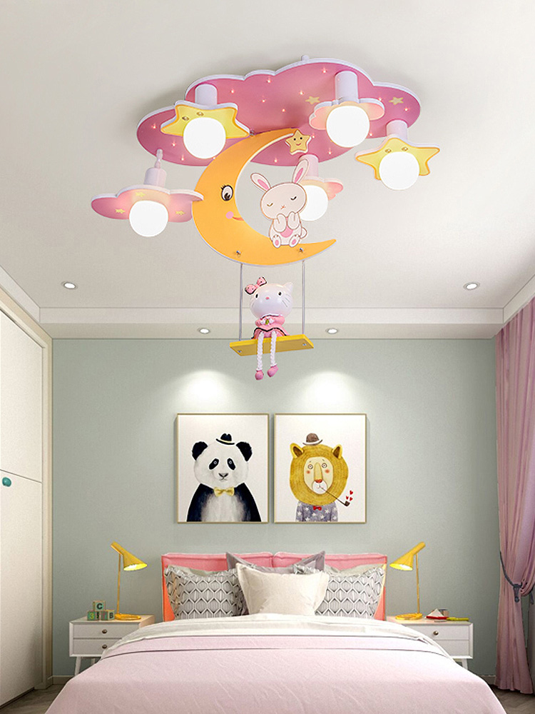 儿童房灯现代时尚卡通卧室灯男孩女孩公主房间可爱创意led吸顶灯