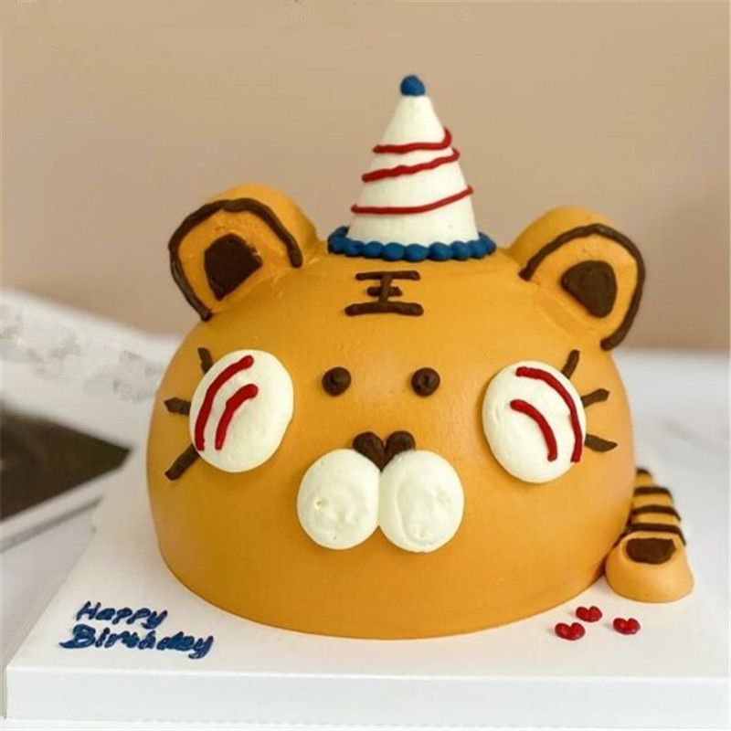 网红新款虎年本命年男女孩手绘创意生日蛋糕同城配送上海广州北京