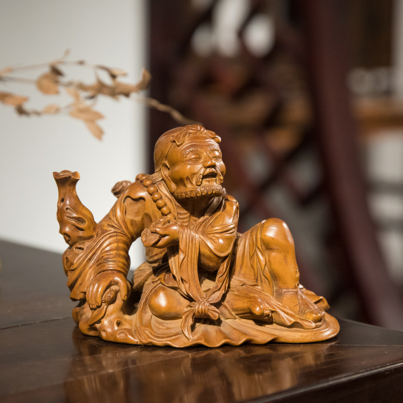 清代黄杨木雕达摩人物像古玩古董收藏客厅办公室供奉摆件达摩像