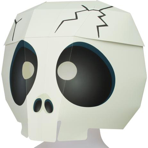 万圣节骷髅头面具头饰3d立体纸模型DIY手工制作儿童益智折纸玩具