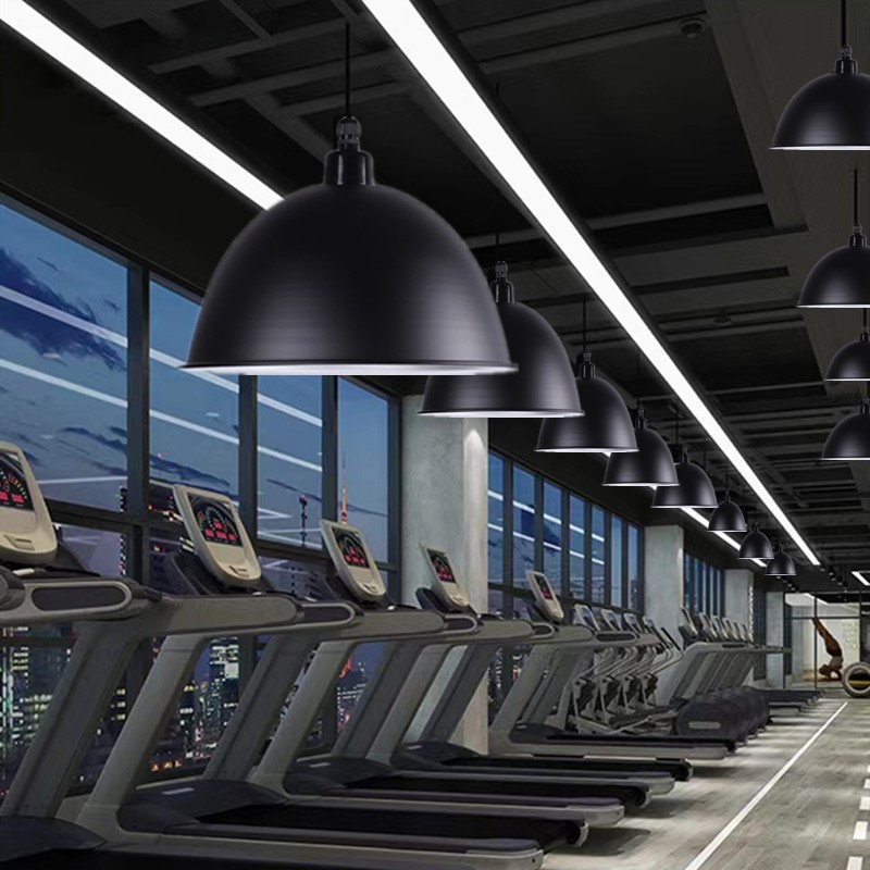 圆弧长条方形吊灯商场造型灯具超市健身房台球室条形灯长条灯定制