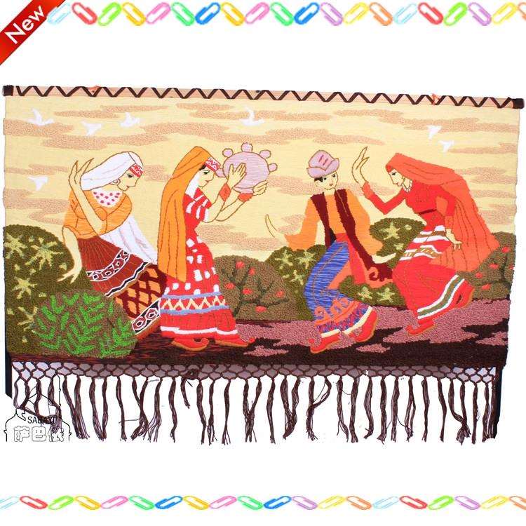 手工艺术挂毯客厅壁毯壁挂壁画经典装饰立体挂毯新疆民族歌舞挂毯