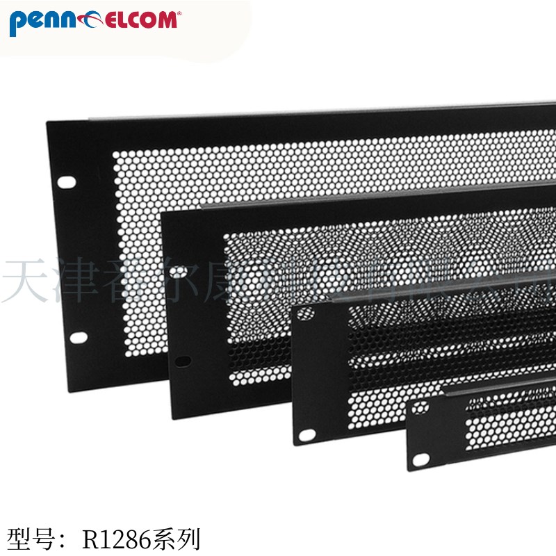 Penn Elcom19英寸黑色铁制散热盲板面板挡板服务器机柜镂空R1286