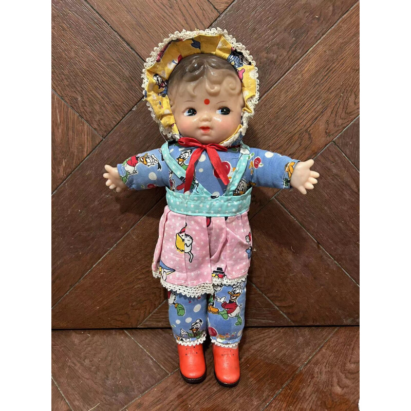 80年代90年代老玩具老娃娃怀旧玩具 少数民族 胶皮娃娃 毛绒娃娃