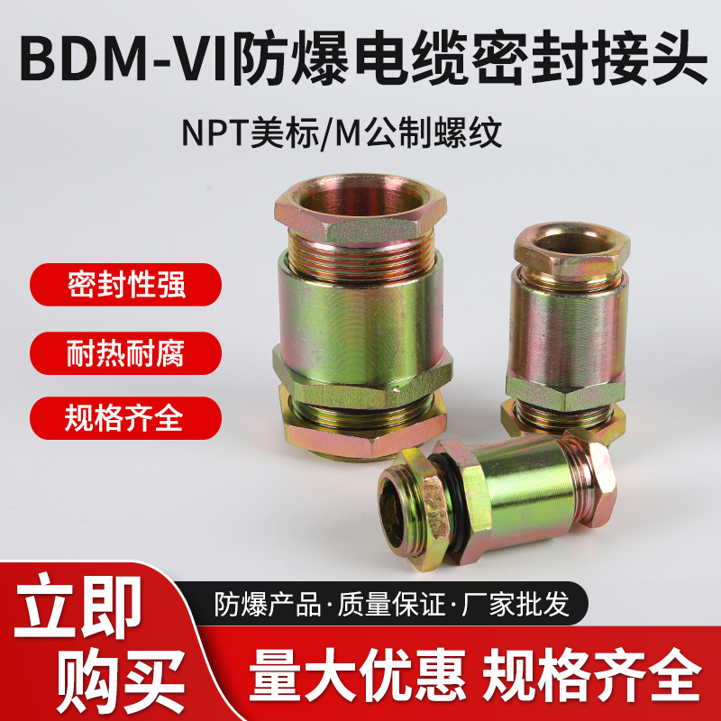 BDM/DQM防爆防水电缆密封格兰接头单压填料函碳钢304不锈钢非铠装