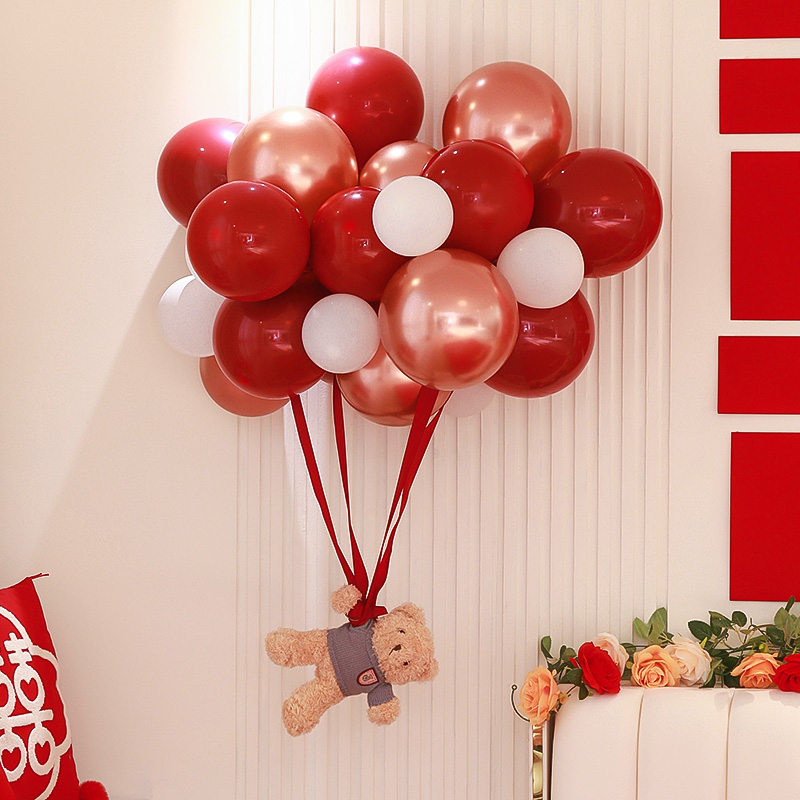 婚房布置小熊飘空气球结婚网红新房女方卧室场景装饰婚庆用品大全