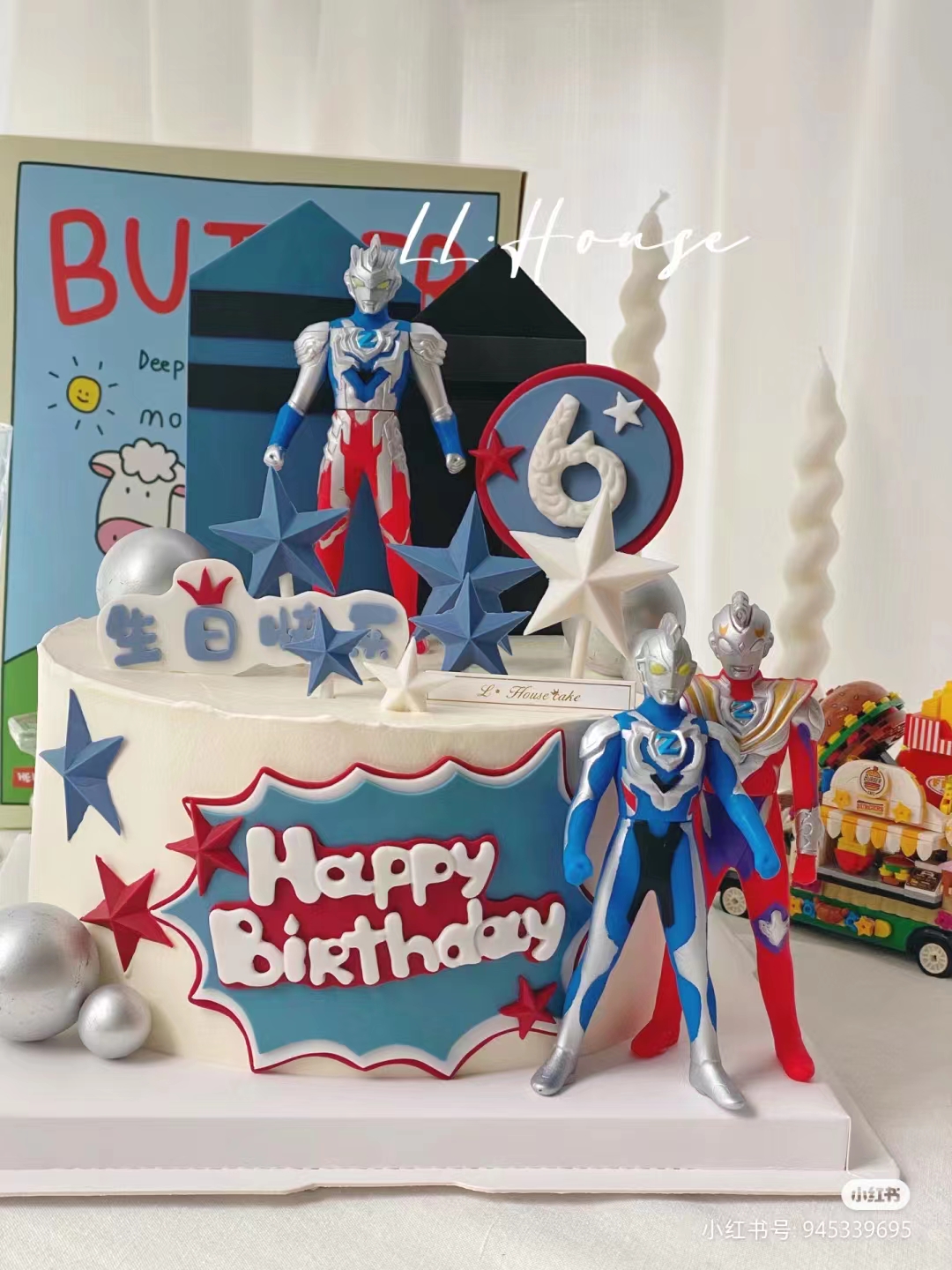 烘焙蛋糕装饰泽塔泰罗赛文雷欧银河戴拿迪迦英雄儿童生日派对摆件