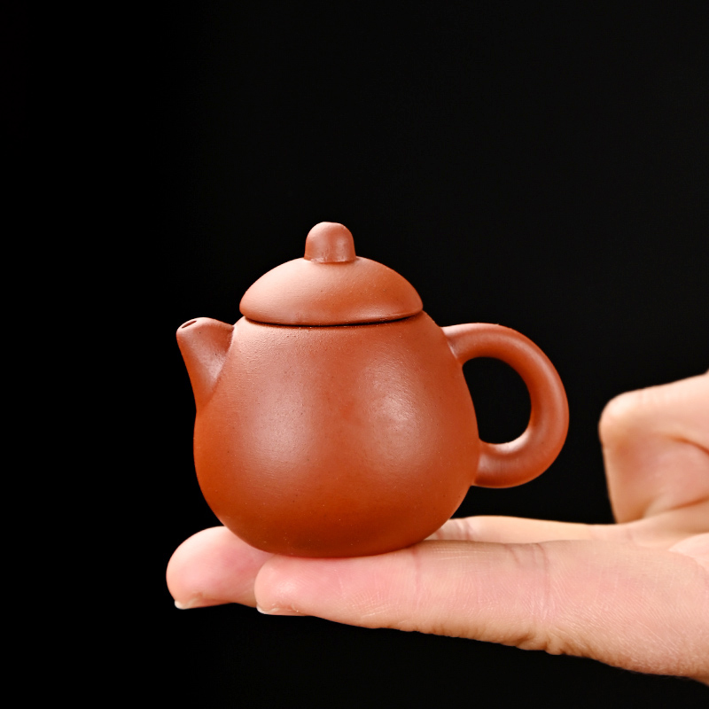 迷你紫砂茶宠袖珍手把小茶壶指尖茶盘摆件茶玩经典西施壶型新礼品