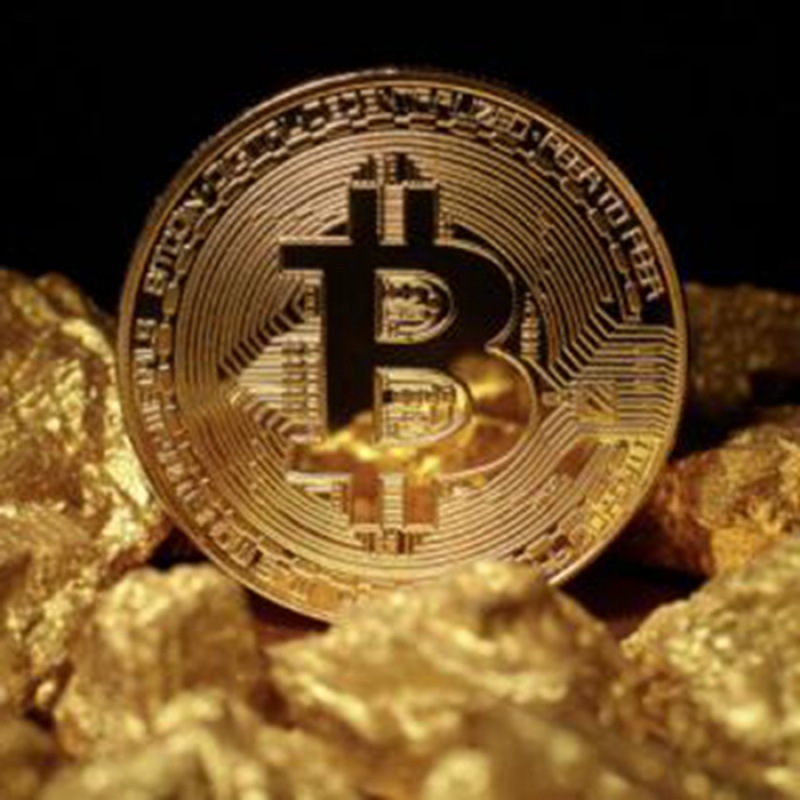 24K 仿金 Bitcoin 金币BTC外币美元世界钱币 比特 纪念币硬币