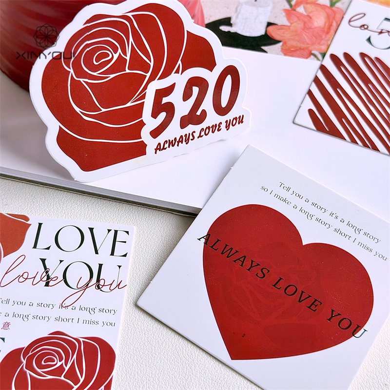 【心悠】520心动玫瑰系列贺卡情人节鲜花花束创意礼品礼盒装饰卡