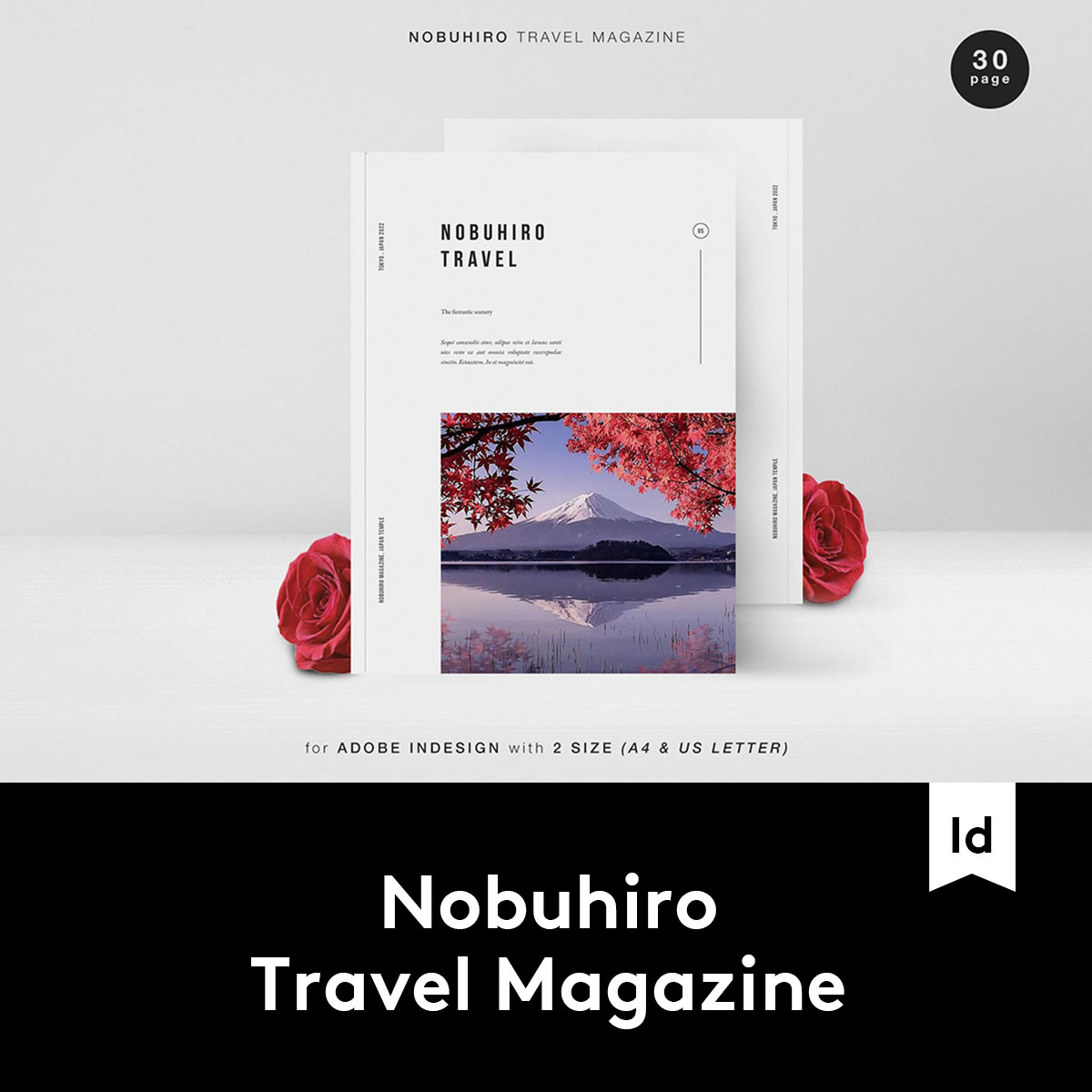 Nobuhiro Travel Magazine 简约旅行摄影作品集画册杂志INDD模板