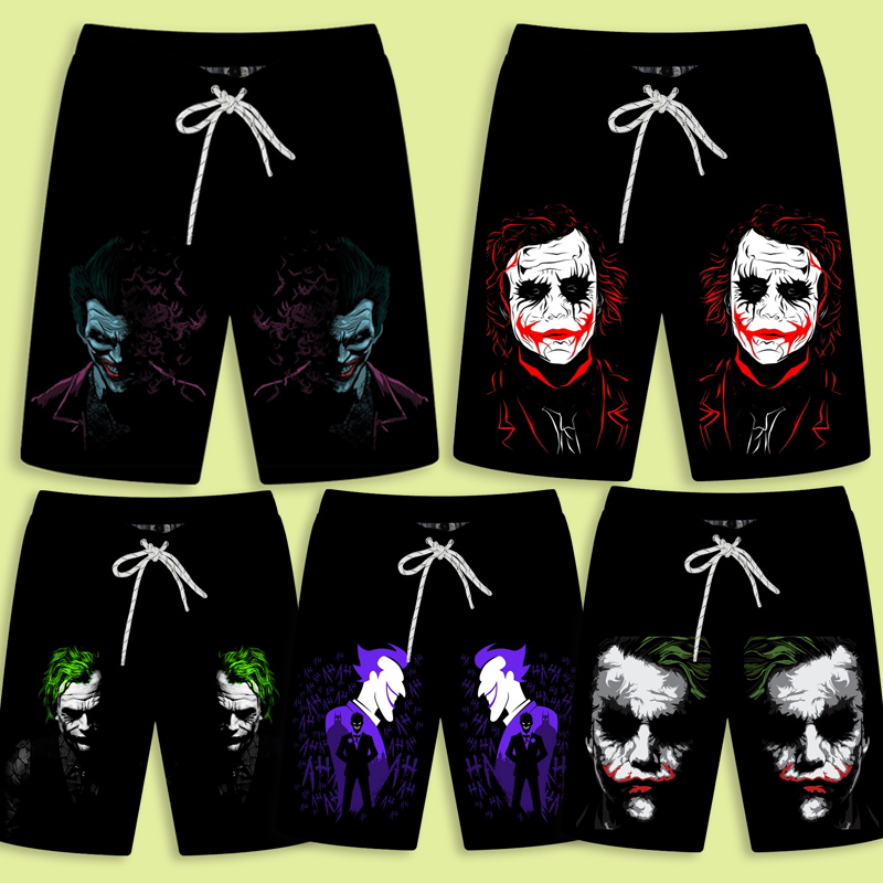DC漫画蝙蝠侠小丑联名动漫电影周边衣服短裤夏季男生五分沙滩裤