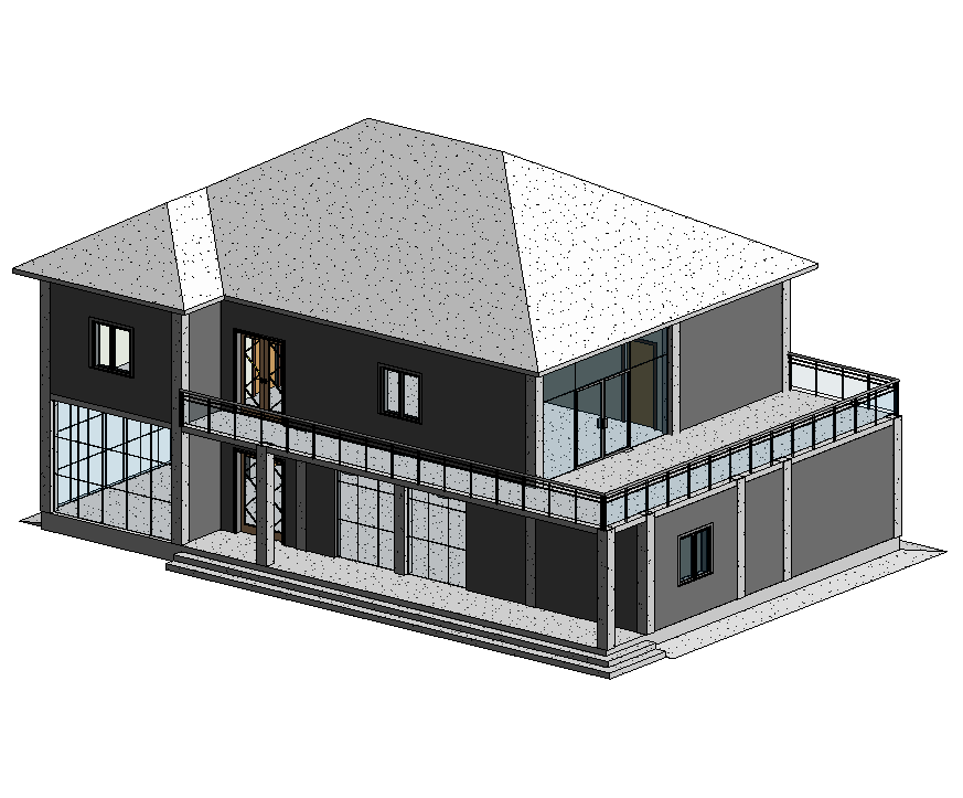 1+X初级BIM考试2021年第一1期真题试题含参考模型别墅二三层房子