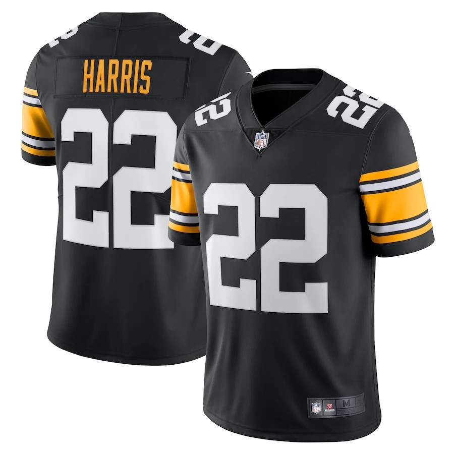 Steelers匹兹堡钢人队橄榄球服 22号HARRIS球衣 短袖比赛服刺绣男