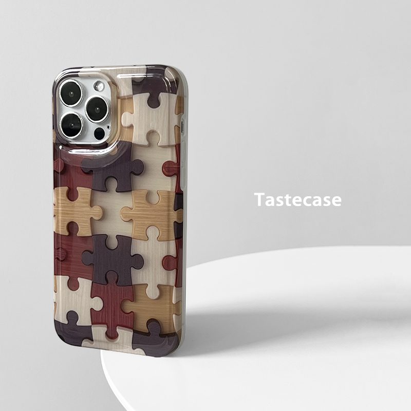 Tastecase高级感艺术拼图适用苹果iPhone15ProMax手机壳14简约13