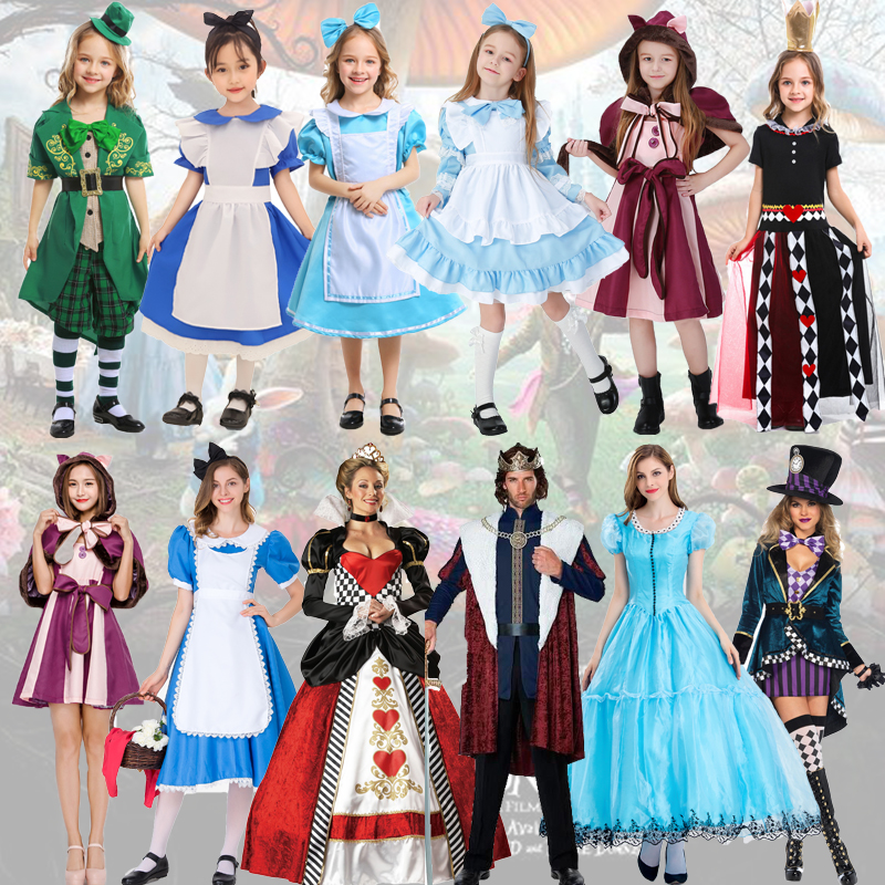 爱丽丝梦游仙境裙子迪士尼cos公主裙儿童演出服装童话故事人物女
