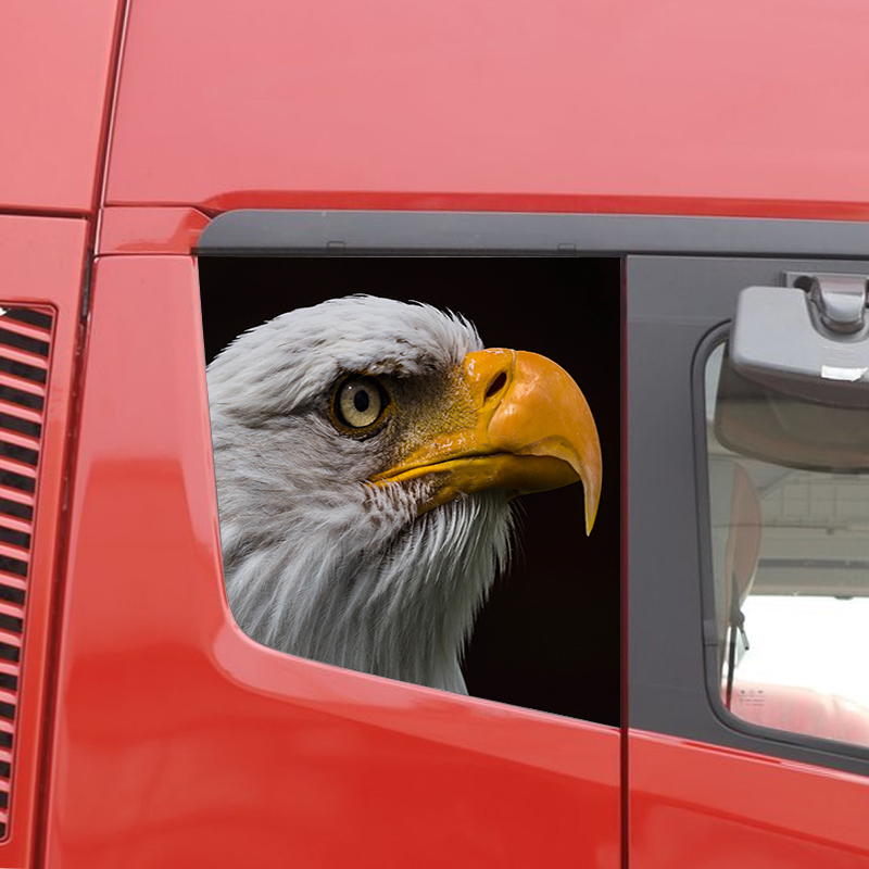 适用欧曼EST卡车侧窗个性装饰贴纸车窗鹰头贴画GTL大货车改装车贴