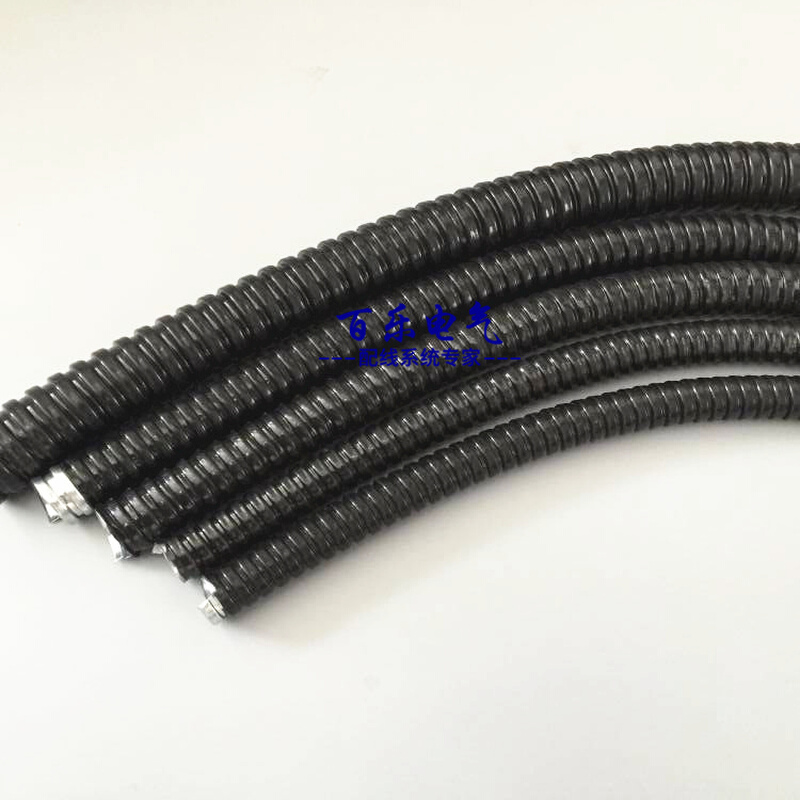 。金属穿线软管包塑蛇皮管 黑色P3型阻燃镀锌铁管绝缘管 热镀锌总