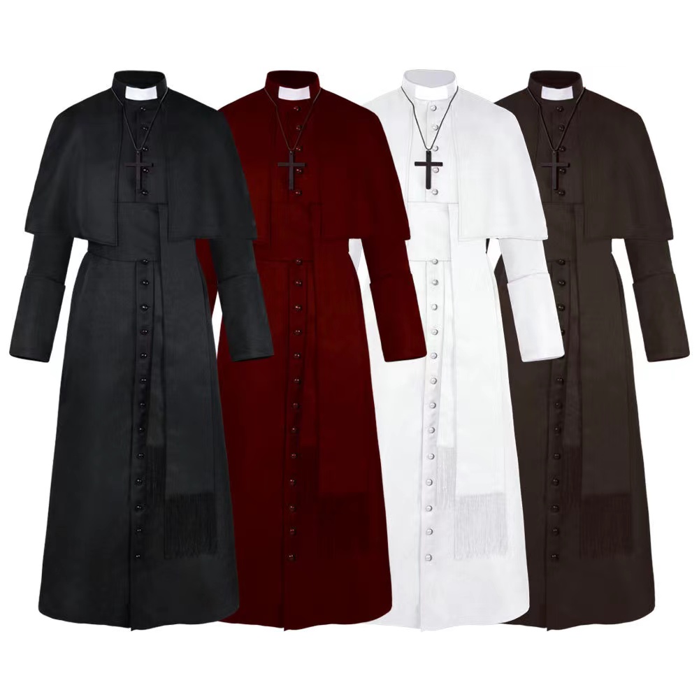 高货速发复活节神父服装COS牧师扮演服成人男中世纪修女角色服装