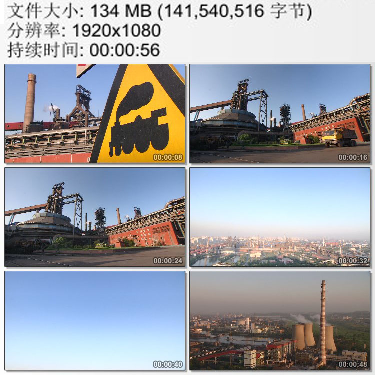 北京首都钢铁厂 厂区鸟瞰炼钢厂 重工业与环境保护 高清视频素材