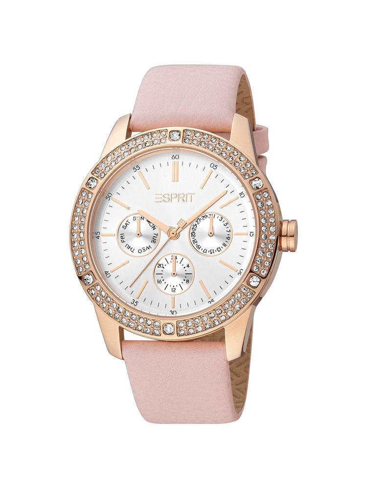 ESPRIT女士流行专柜腕表欧美手表全球购樱花粉简约镶钻轻奢款腕表