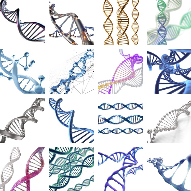 19套 病毒DNA基因化学医疗RNA海报示意图科技插画PSD分层设计素材
