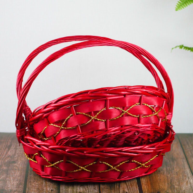 柳编水果篮礼篮子礼品包装展示篮手提篮采摘篮鸡蛋篮竹篮水果筐|