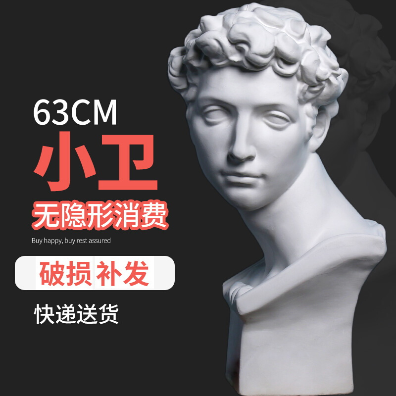 小卫石膏像石膏头像梅第奇H63CM美术石膏教具素描大号人物模型人