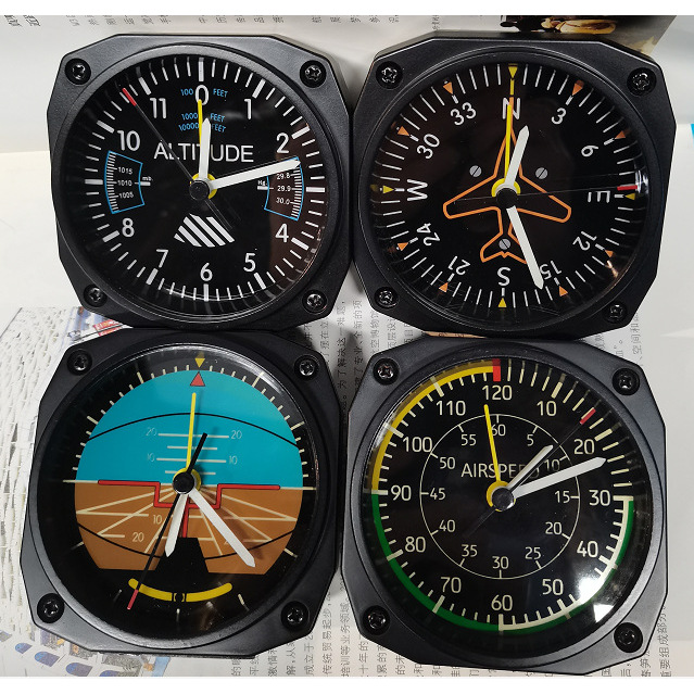 4KRZ塞斯纳飞机仪表空速表闹钟高度表闹钟姿态仪闹钟航向仪闹